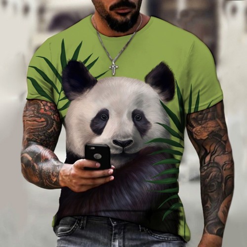 Bamboo Leaves Panda Graphic T-Shirt
