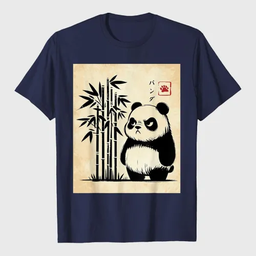 Kawaii Panda Ink Japanese Streetwear Novelty Funny Panda T-Shirt