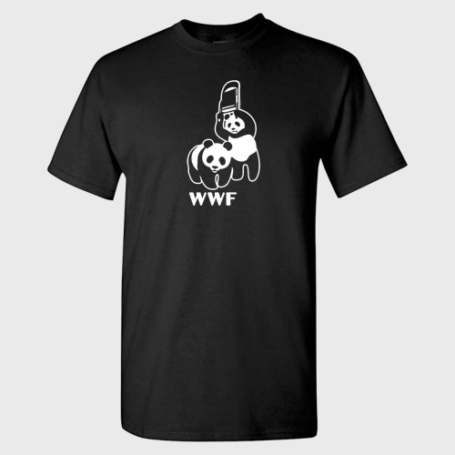 Mens WWF Funny Panda Bear Wrestling T-Shirt