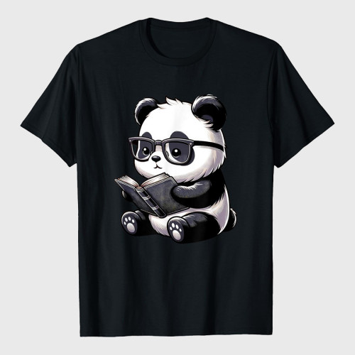 Panda Reading Book Kawaii Bookworm Librarian T-Shirt