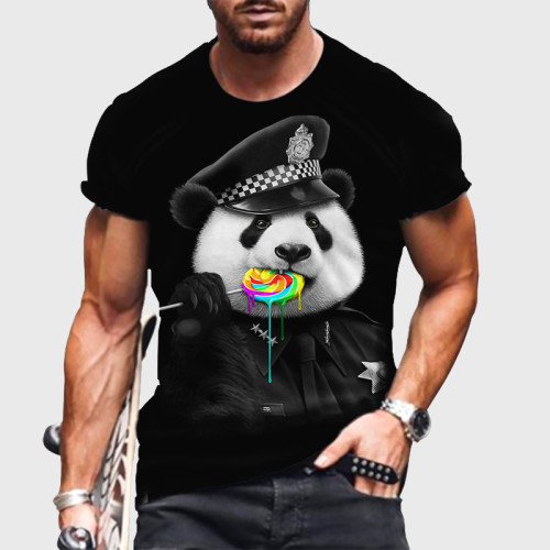 Policeman Panda Graphic T-Shirt