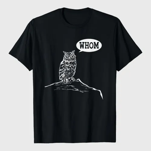 Funny Whom Owl Grammar T-Shirt