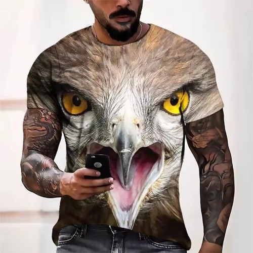 3D Owl Face Print T-Shirt