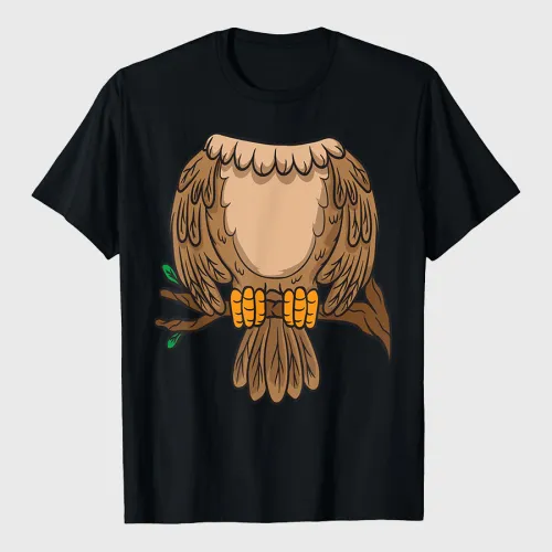 Funny Headless Owl Halloween Night Bird Costume Easy Outfit T-Shirt