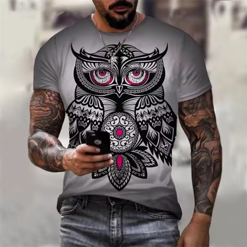 Geometric Owl Print T-Shirt