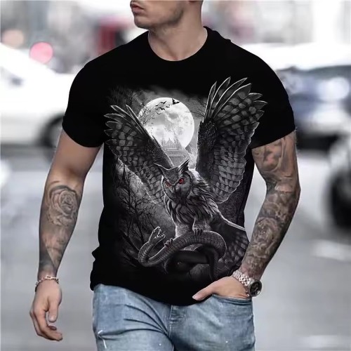 Owl Hunting Snake Print T-Shirt