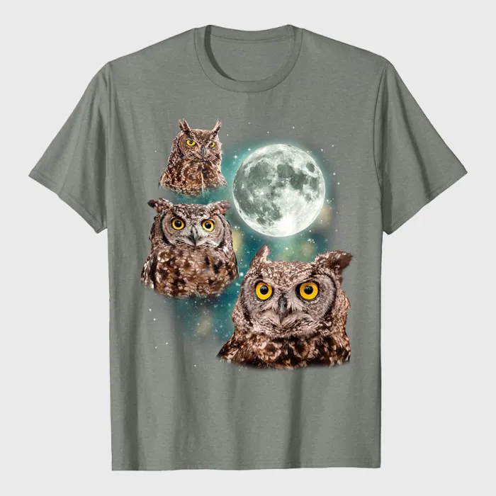 Three Owls Hoot At The Moon T-Shirt