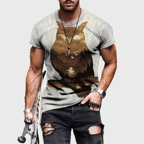Mens Owl Printed T-Shirt