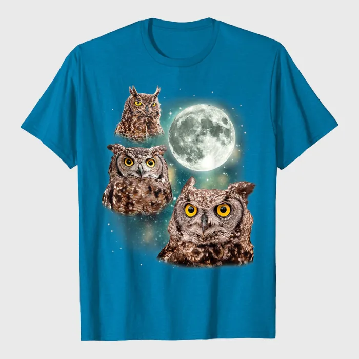 Three Owls Hoot At The Moon T-Shirt