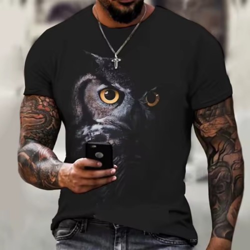 Black Owl Printed T-Shirt