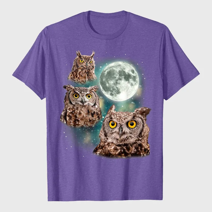 Three Owls Hoot At The Moon T-Shirt