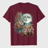 Three Owls Hoot At The Moon T-Shirt