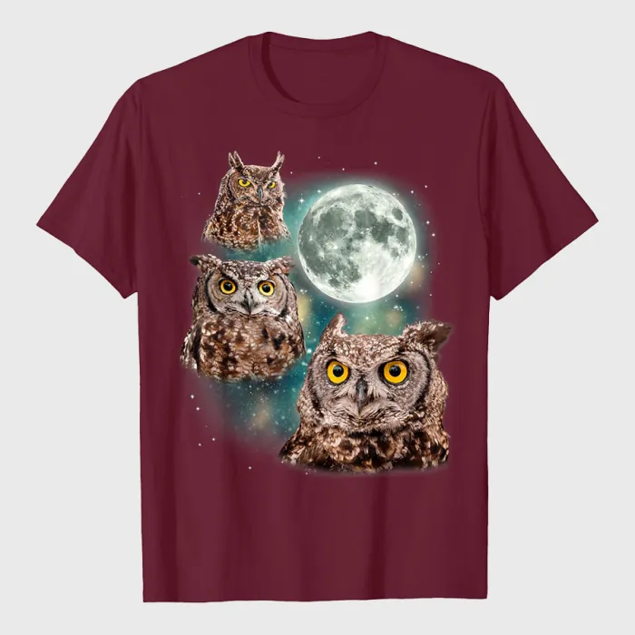 Three Owls Hoot At The Moon T-Shirt