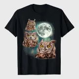 Three Owls Hoot At The Moon T-Shirt