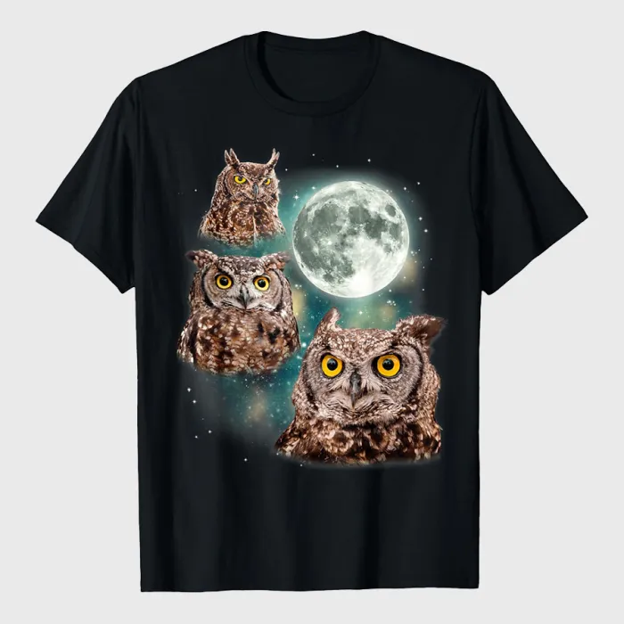 Three Owls Hoot At The Moon T-Shirt