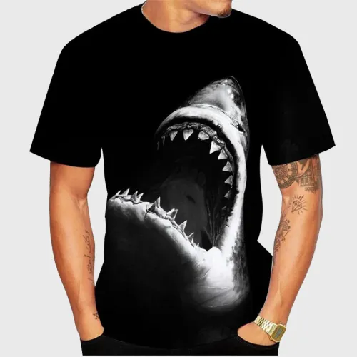 Shark Mouth Graphic Black T-Shirt