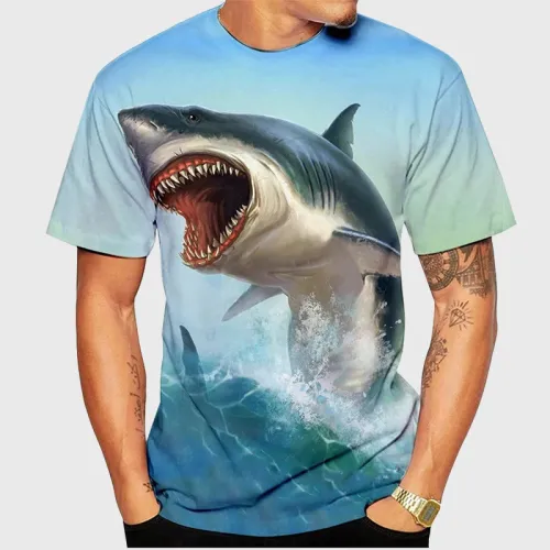 Mens Shark Printed T-Shirt