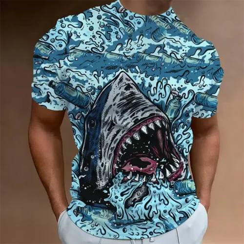 Cartoon Shark Graphic T-Shirt