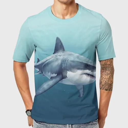 3D Animal Shark Graphic T-Shirt