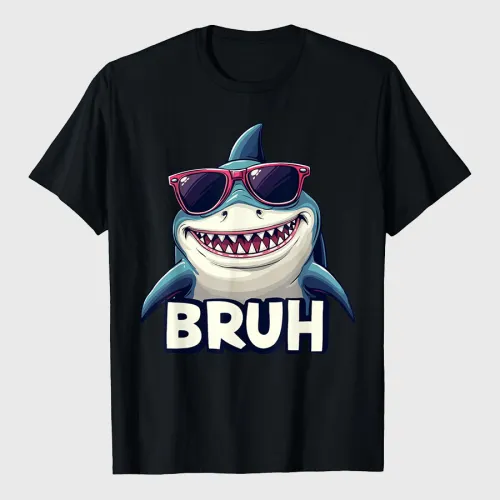 Funny Shark BRUH Graphic T-Shirt