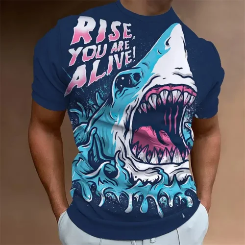 Rise You Are Alive Shark Graphic T-Shirt