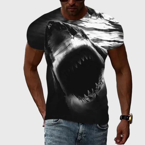 3D Animal Shark Graphic T-Shirt