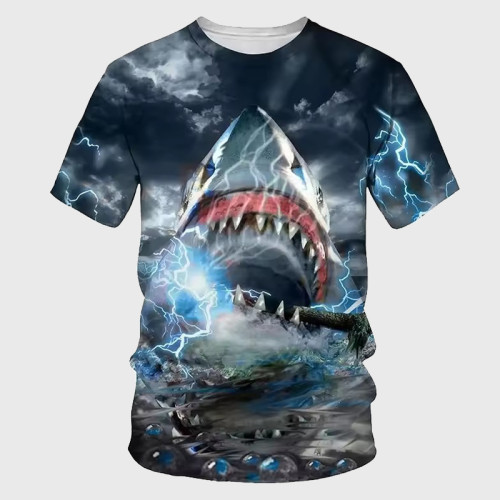 Lightning Shark Graphic T-Shirt