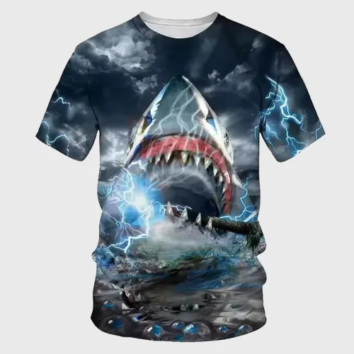 Lightning Shark Graphic T-Shirt