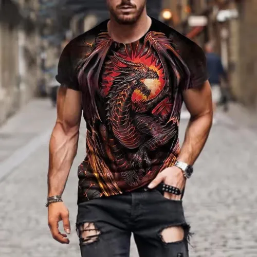 Fire Dragon Printed T-Shirt