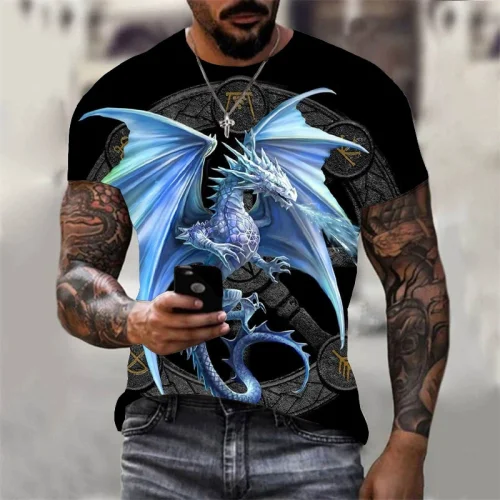 Religious Dragon Pattern T-Shirt