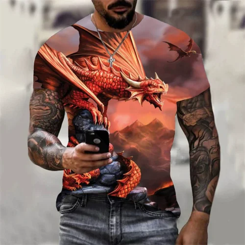 Dragons Pattern T-Shirt