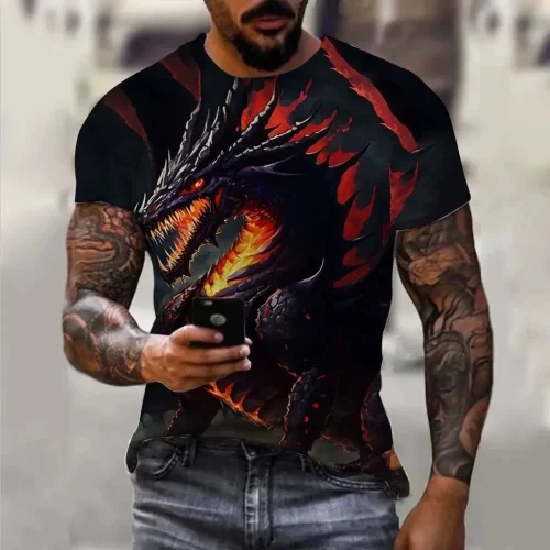 Fierce Dragon Printed T-Shirt
