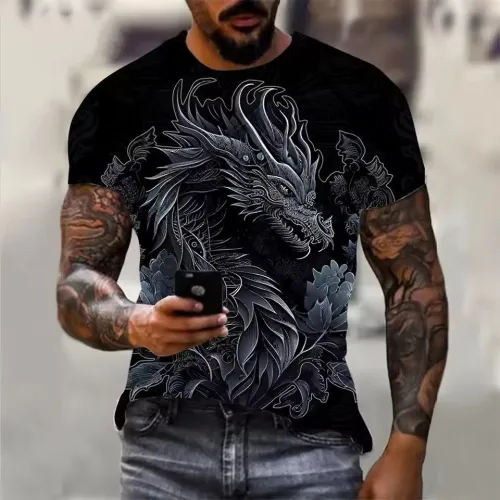 Floral Dragon Graphic T-Shirt