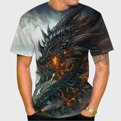 Mythical Dragon Pattern T-Shirt