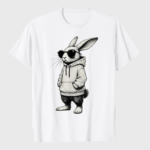 Bunny Face With Sunglasses Easter Day T-Shirt