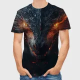 3D Dragon Head Pattern T-Shirt
