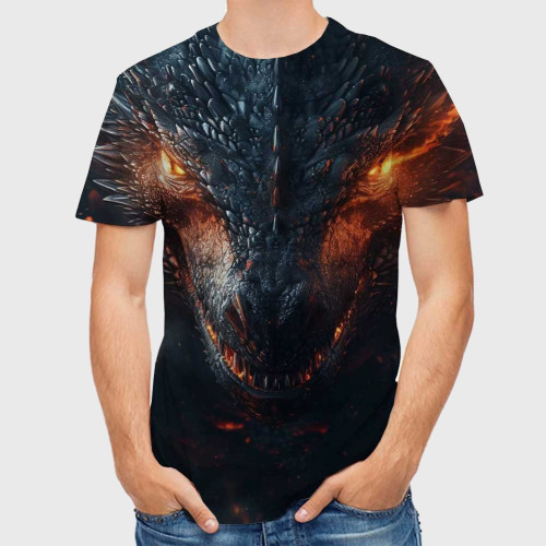 3D Dragon Head Pattern T-Shirt