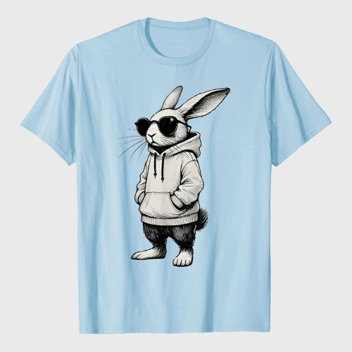 Bunny Face With Sunglasses Easter Day T-Shirt
