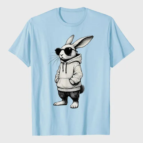 Bunny Face With Sunglasses Easter Day T-Shirt