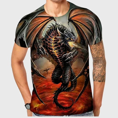Mens Dragon Printed T-Shirt