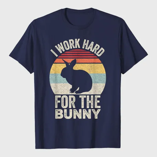 Vintage Retro I Work Hard For The Bunny T-Shirt
