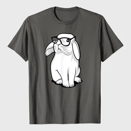 Funny Rabbit Hipster Bunny Geek Nerd T-Shirt
