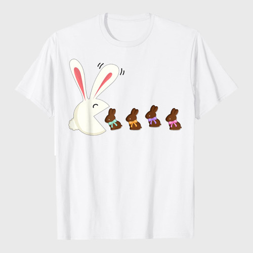 Funny Easter Rabbit Eating Chocolate Easter Bunnies Unisex T-Shirt