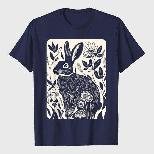 Easter Rabbit Flowers Nature Bunny Lovers T-Shirt