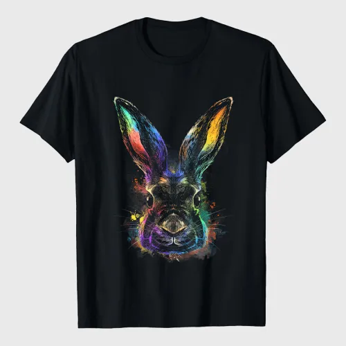 Watercolor Art Designs Rabbit Watercolor Bunny Hare Pet Easter T-Shirt