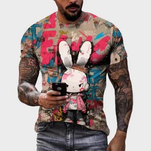 Street Style Rabbit Bunny Graphic T-Shirt