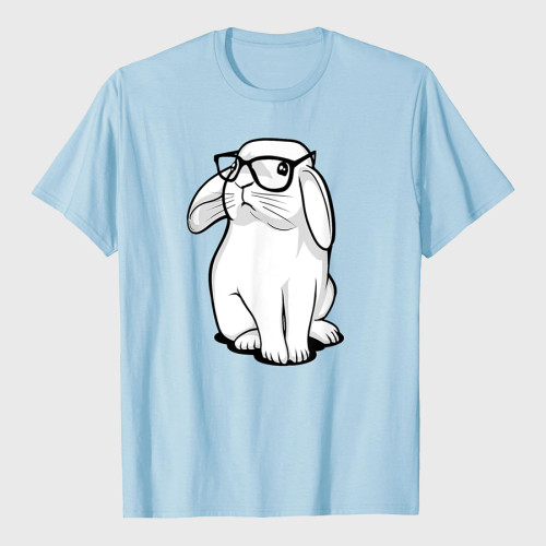 Funny Rabbit Hipster Bunny Geek Nerd T-Shirt