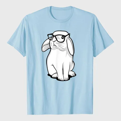 Funny Rabbit Hipster Bunny Geek Nerd T-Shirt