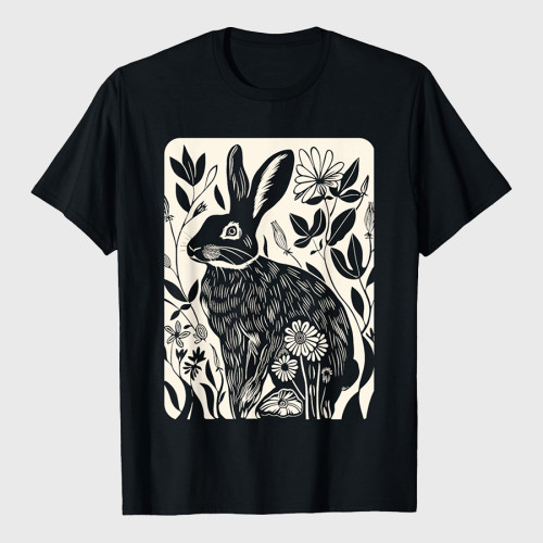 Easter Rabbit Flowers Nature Bunny Lovers T-Shirt