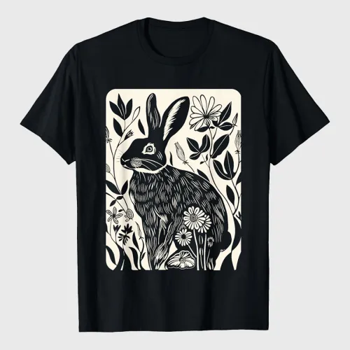 Easter Rabbit Flowers Nature Bunny Lovers T-Shirt